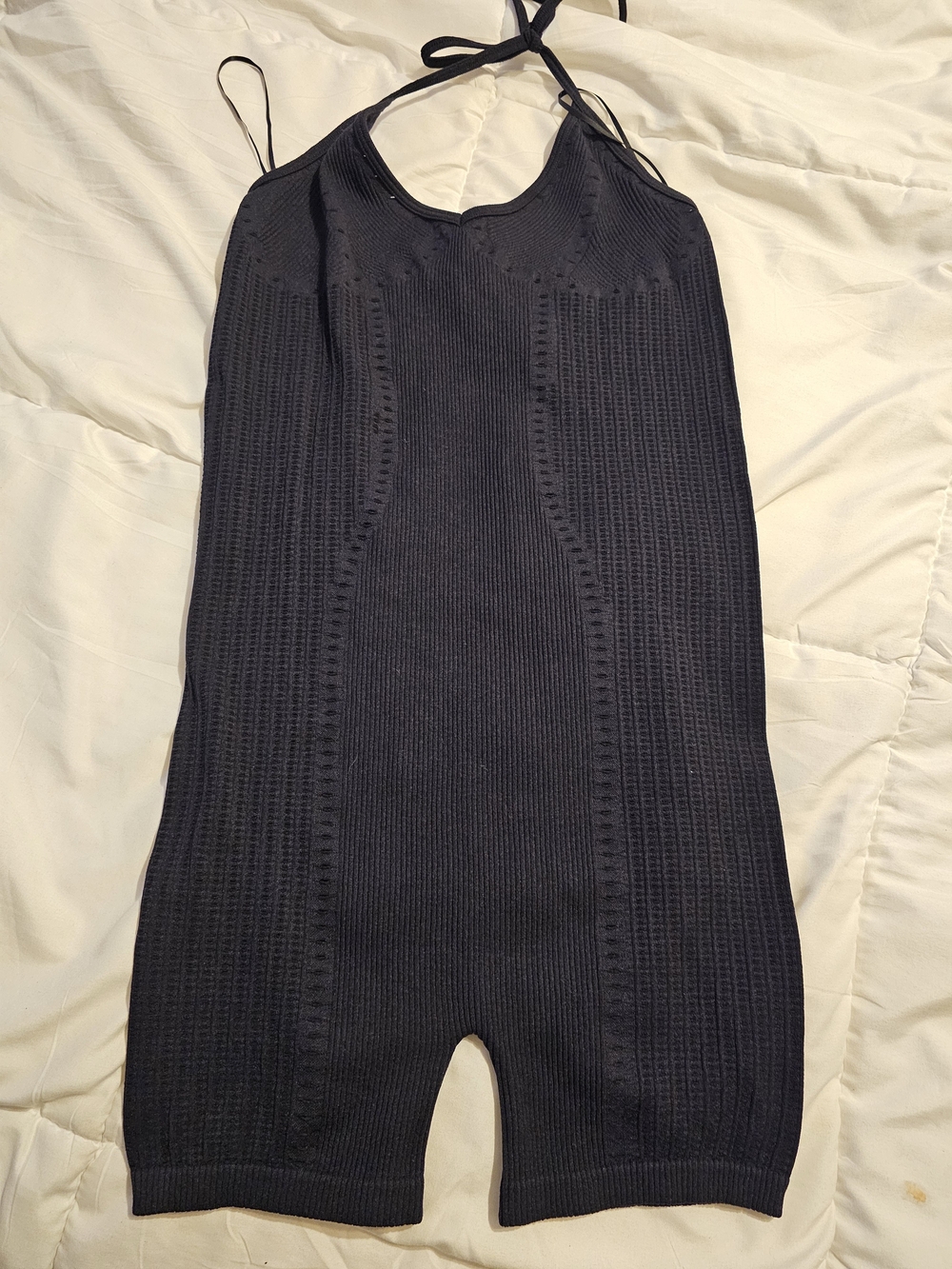 ZARA Y2K Sleeveless Knit Romper in BLACK
